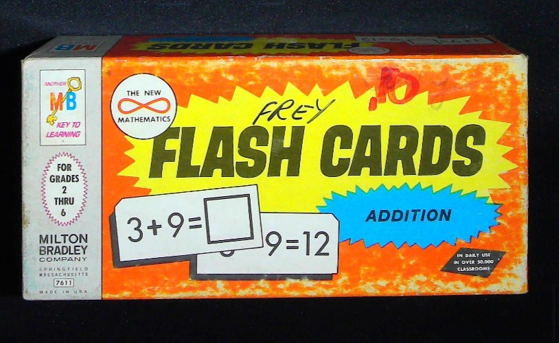 MILTON BRADLEY Flash Cards Addition New Math Vintage 1964 Grades 2-6 Home School