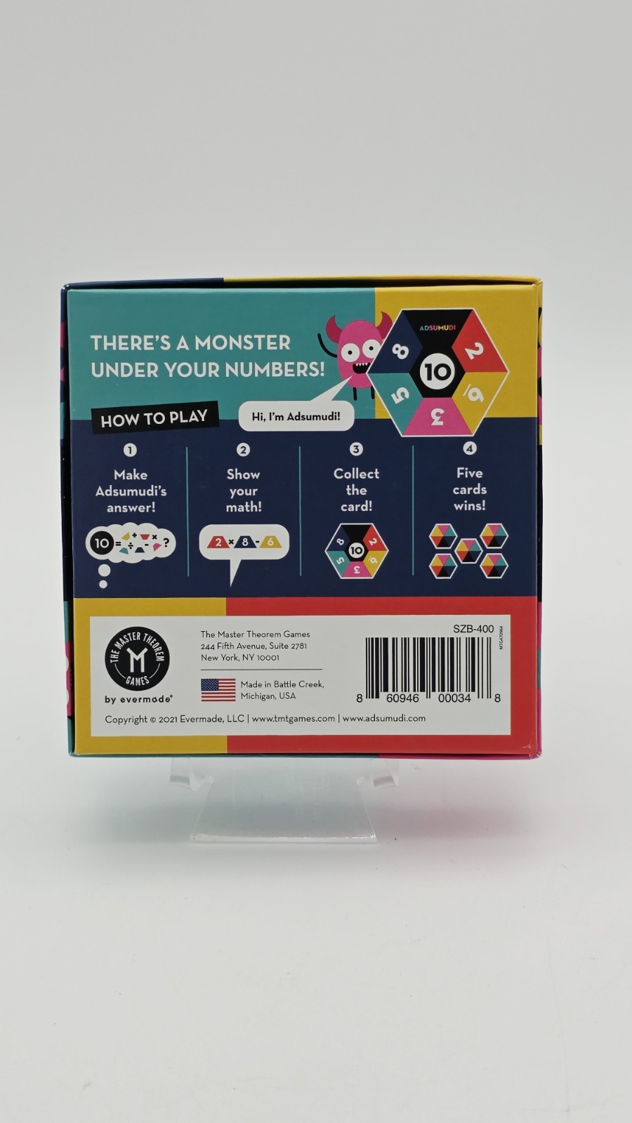 ADSUMUDI MATH CARD GAME – 2 TO 8 PLAYERS AGES 9+ – EUC, PRE-OWNED, COMPLETE