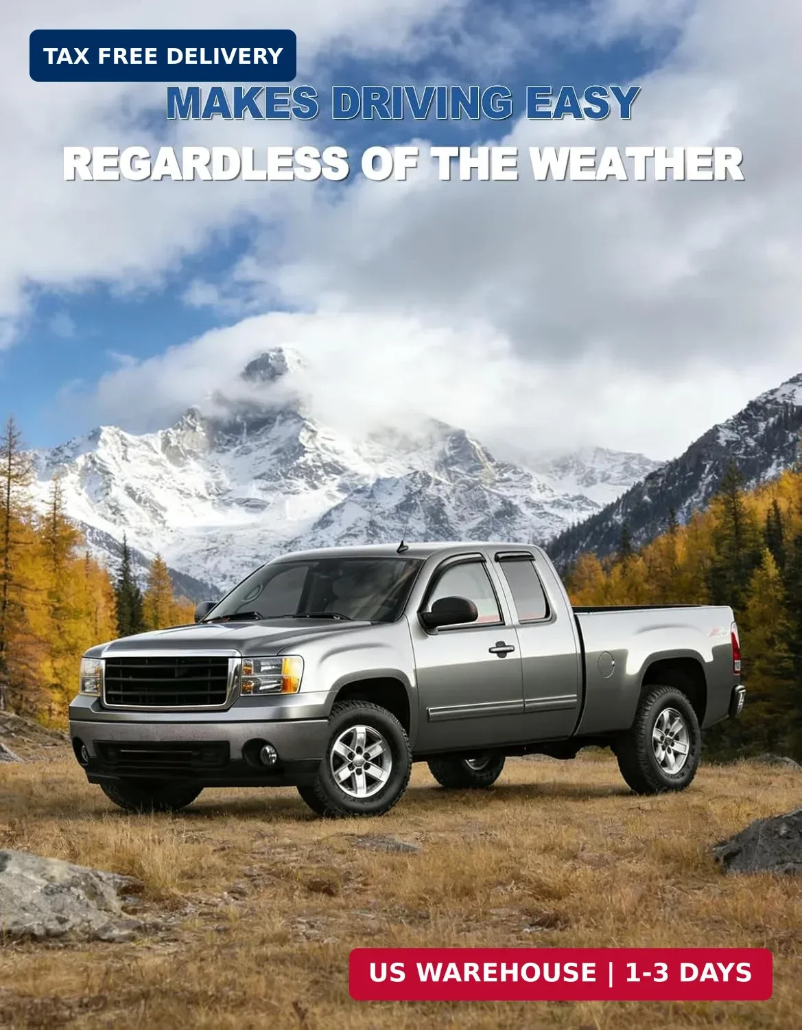 Window Rain Guards for 1999-2006 Chevy Silverado/GMC Sierra 1500/2500/ 3500/ 250