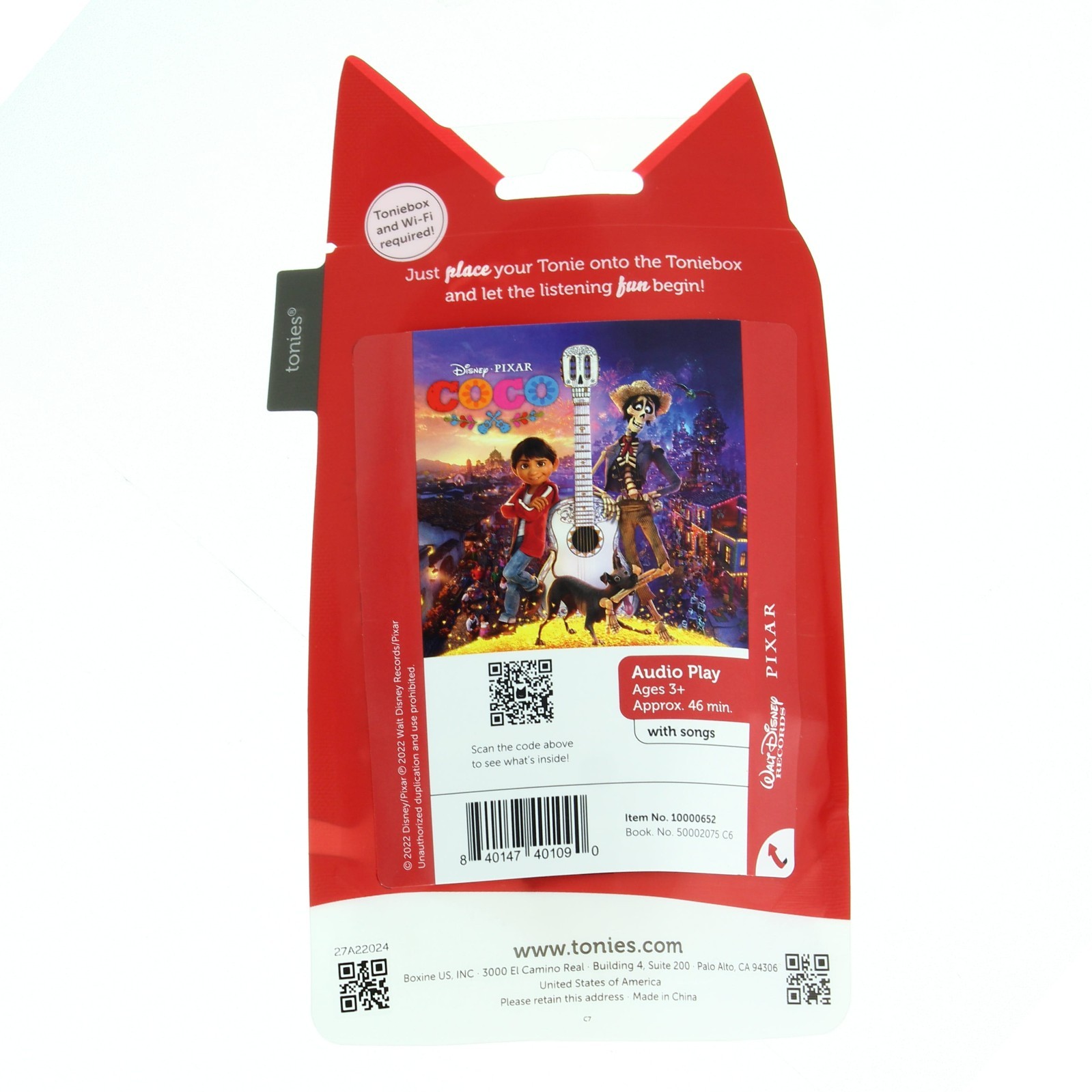 Tonies Pixar COCO Audio Play Figurine 5 songs, 2 stories, 46 minutes