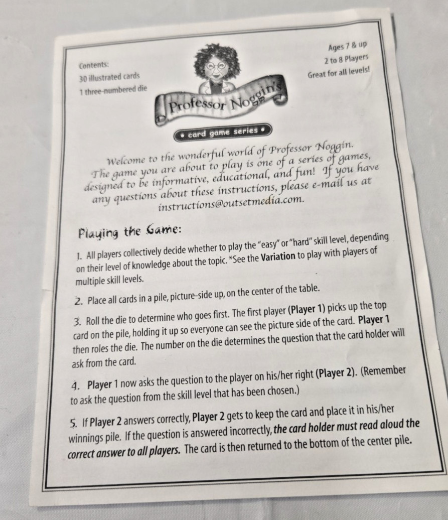 Professor Noggins Earth Science Educational Card Game