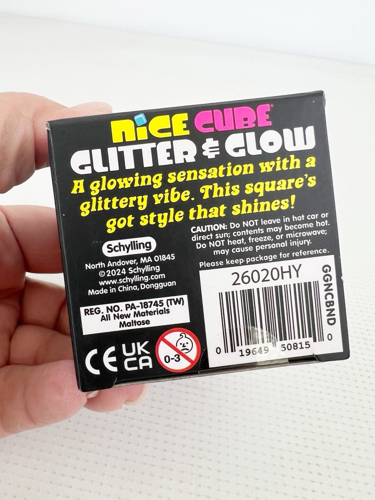 NeeDoh Nice Cube Glitter & Glow Super Solid Squish – Blue 🧊 Schylling New!
