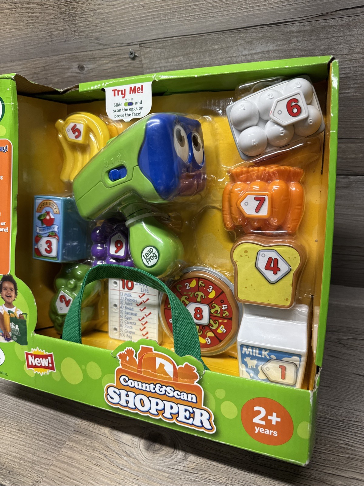 Leapfrog Count & Scan Shopper Food Bag Scanner Number 1-10 New In Box