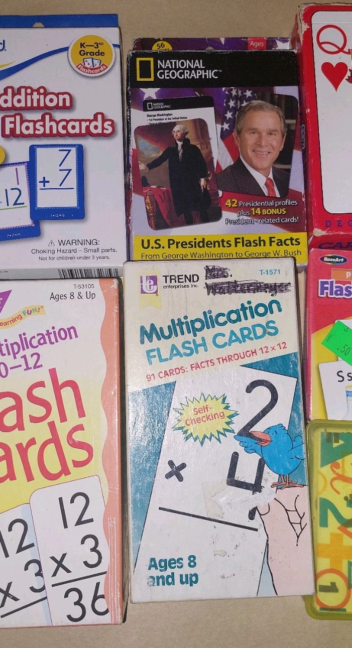 LOT OF 13 EDUCATIONAL FLASH CARDS AND KIDS GAMES!!!!