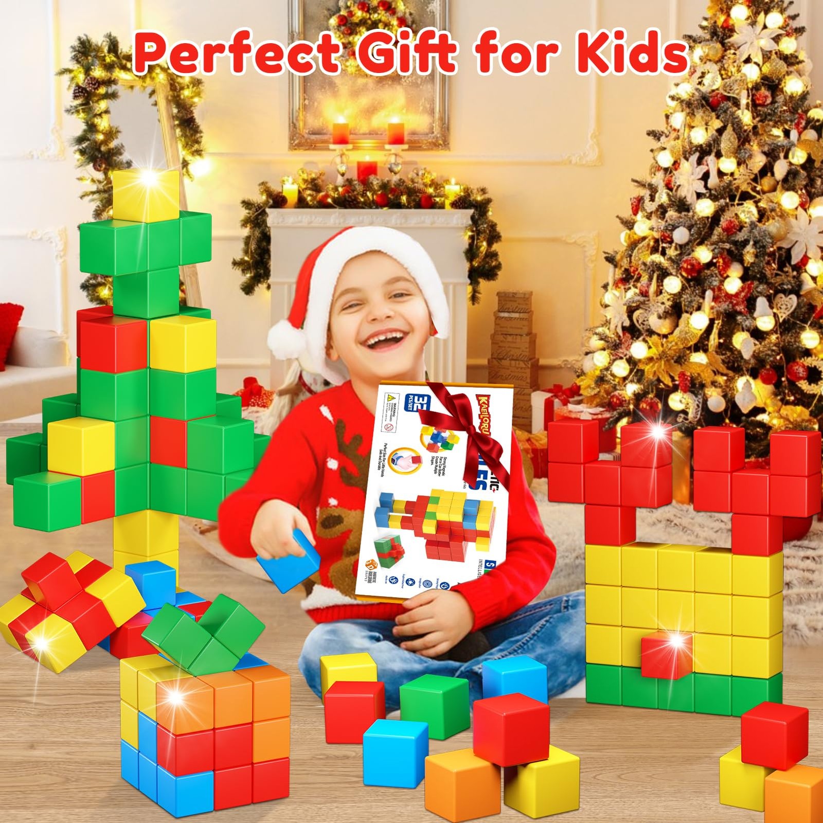 Magnetic Blocks,32PCS Building Blocks for Small, Multi-color