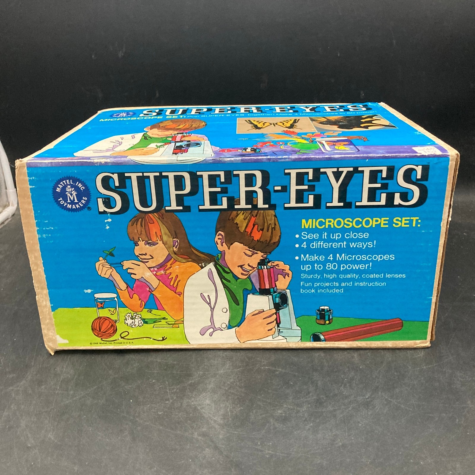 Vintage Super Eyes Microscope Set from Mattel (1968) 100% Complete with Box