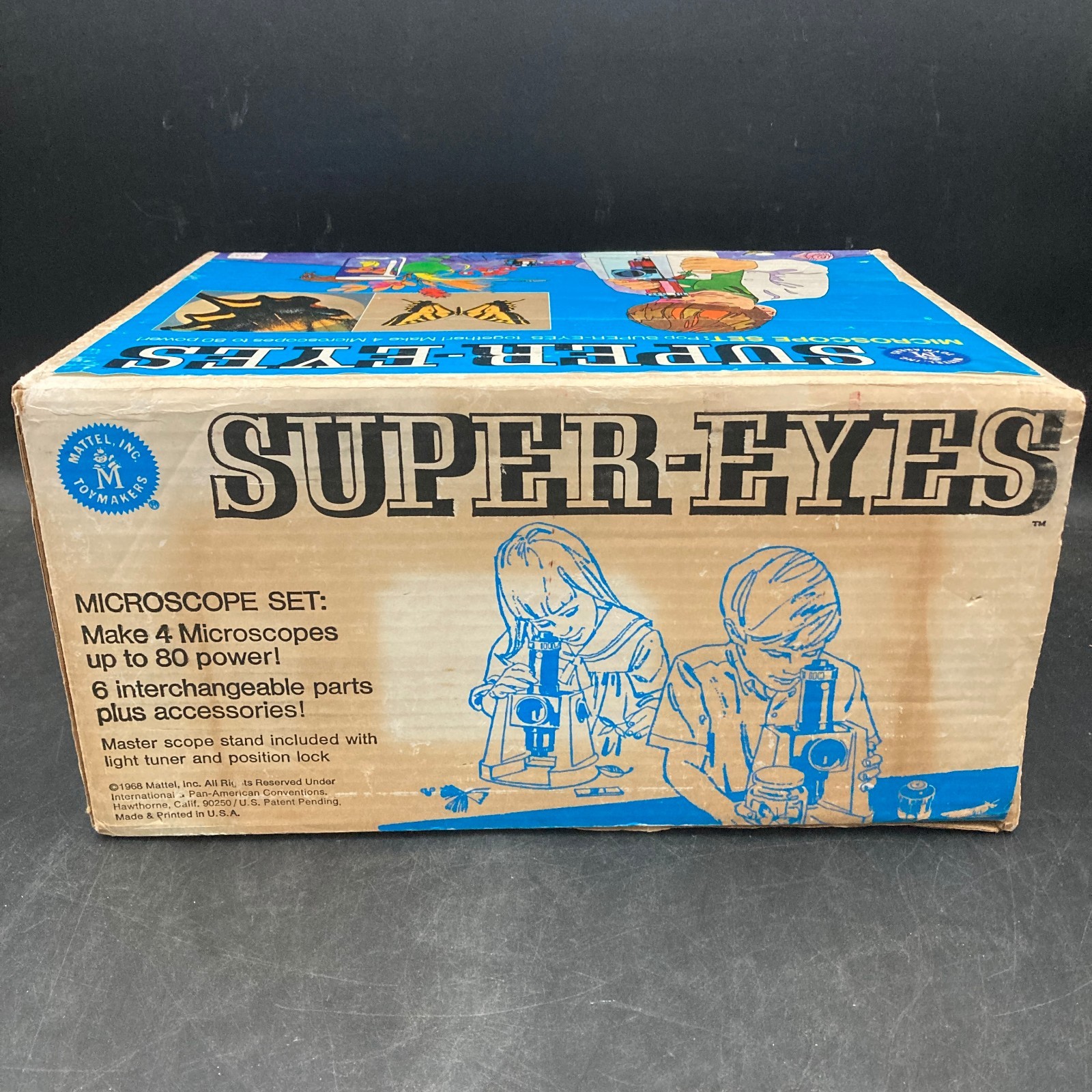 Vintage Super Eyes Microscope Set from Mattel (1968) 100% Complete with Box