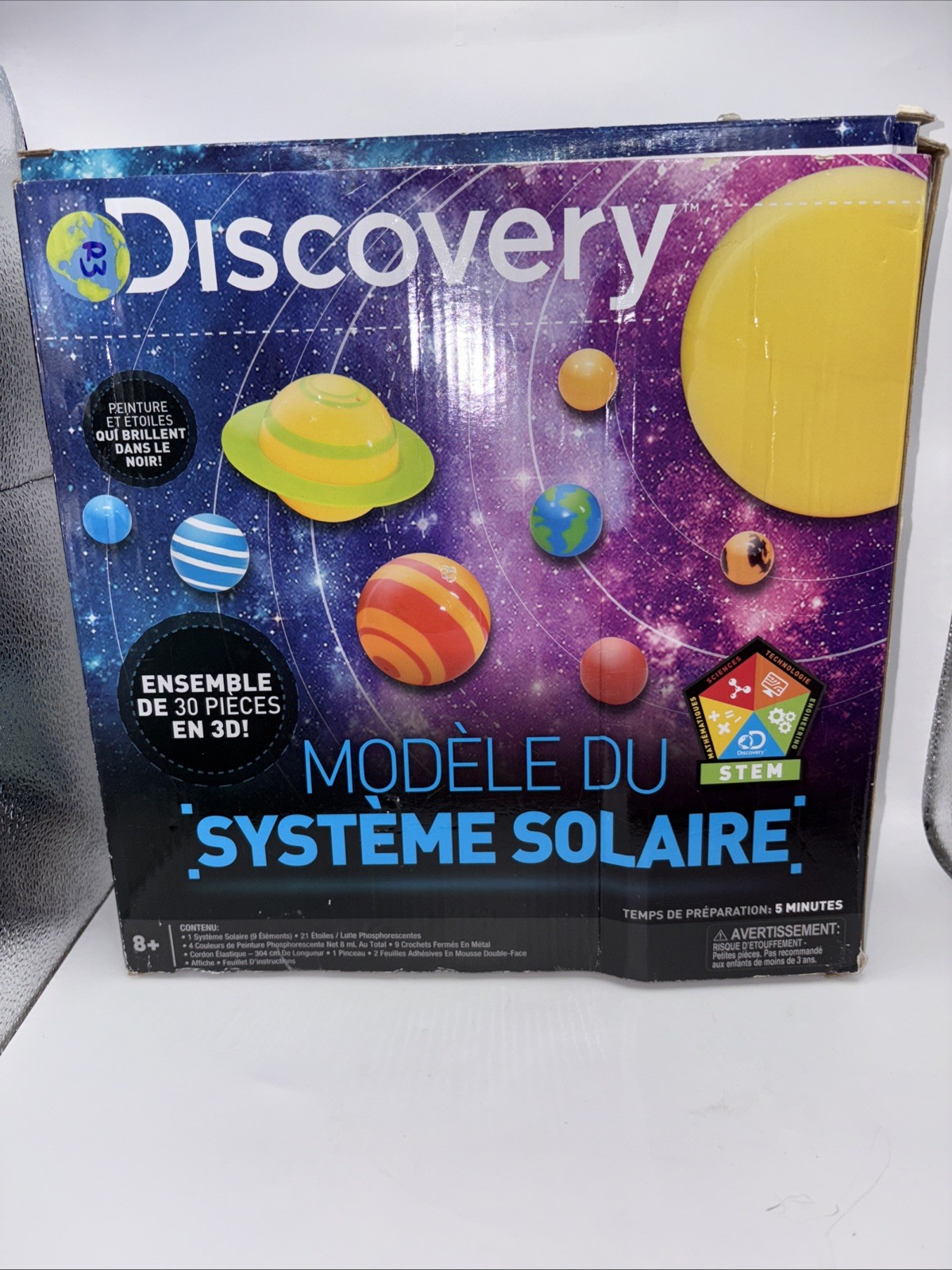 Discovery Channel Kids STEM 3D Glow-in-the-Dark Solar System Model Kit – SEALED