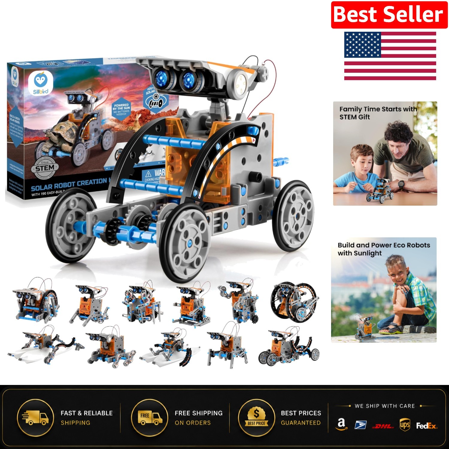 Engaging 12-in-1 DIY Solar Robot Kit for Kids Aged 8-13 | Gift of Learning