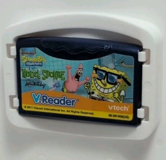 Lot Of 4 Vtech V Reader Games Dora, Toy Story 3, Cars 2, & SpongeBob Age 3-7