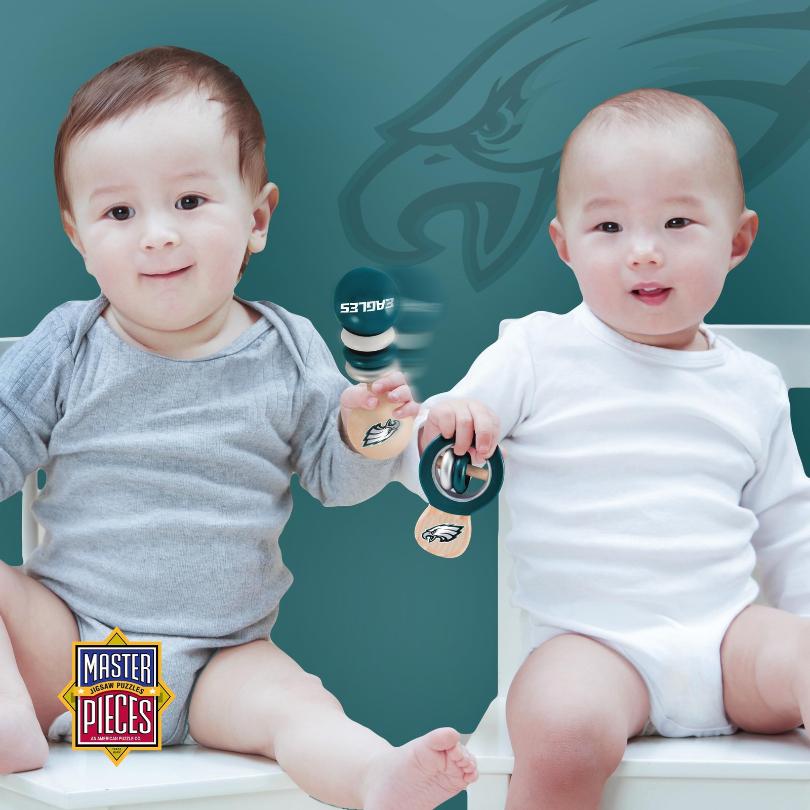 Baby Fanatic Wood Rattle 2 Pack – NFL Pittsburgh Steelers – Small, Black