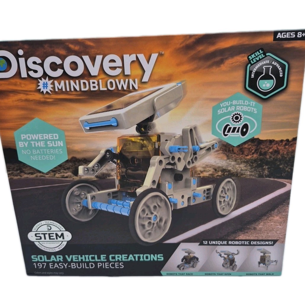 Discovery Children Mindblown STEM 12-in-1 Solar Robot Creation 190-Piece Kit New