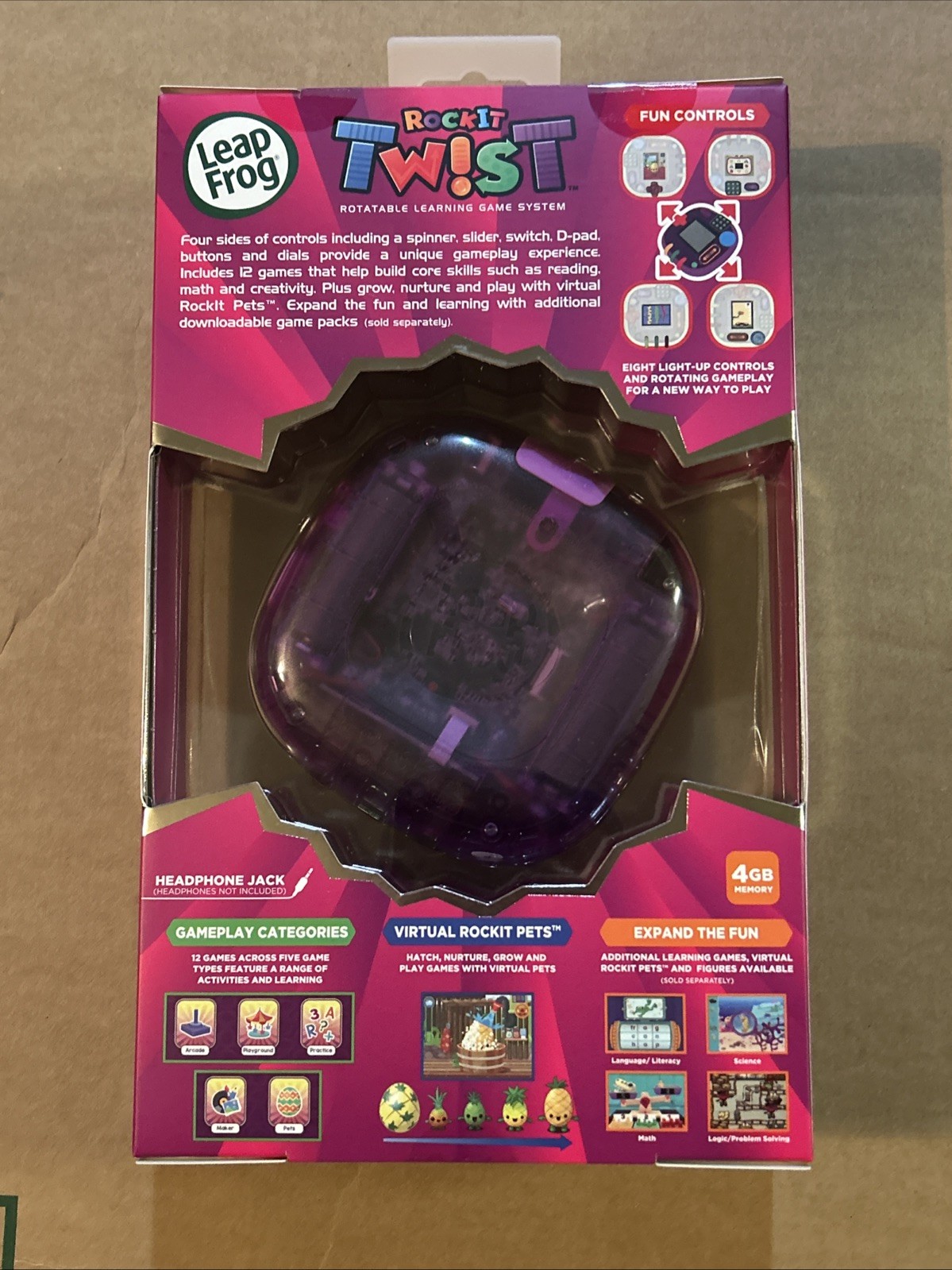 LeapFrog RockIt Twist Educational Learning Game System Purple Age 4- 8 New