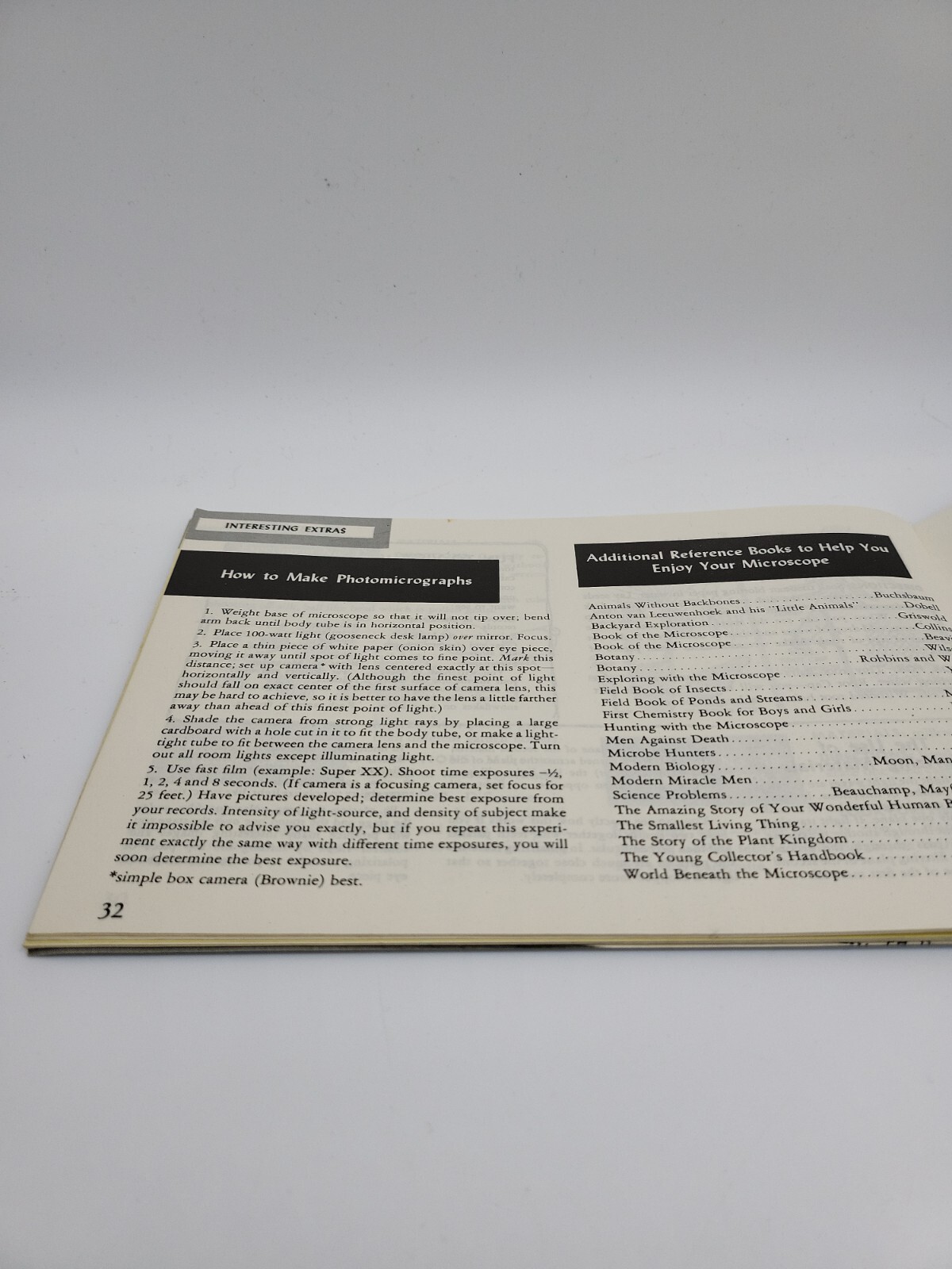 Vintage 1961 Skil Craft Microscope Instruction Manual Original