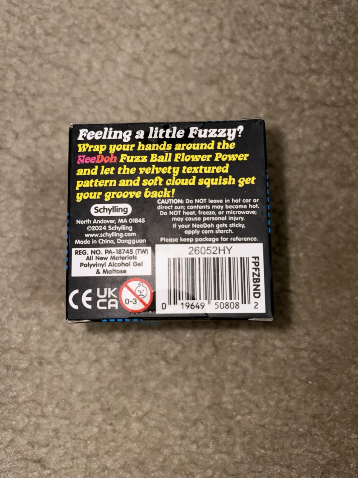 Schylling Nee Doh Flower Power Fuzz Ball Blue Authentic & Unopened
