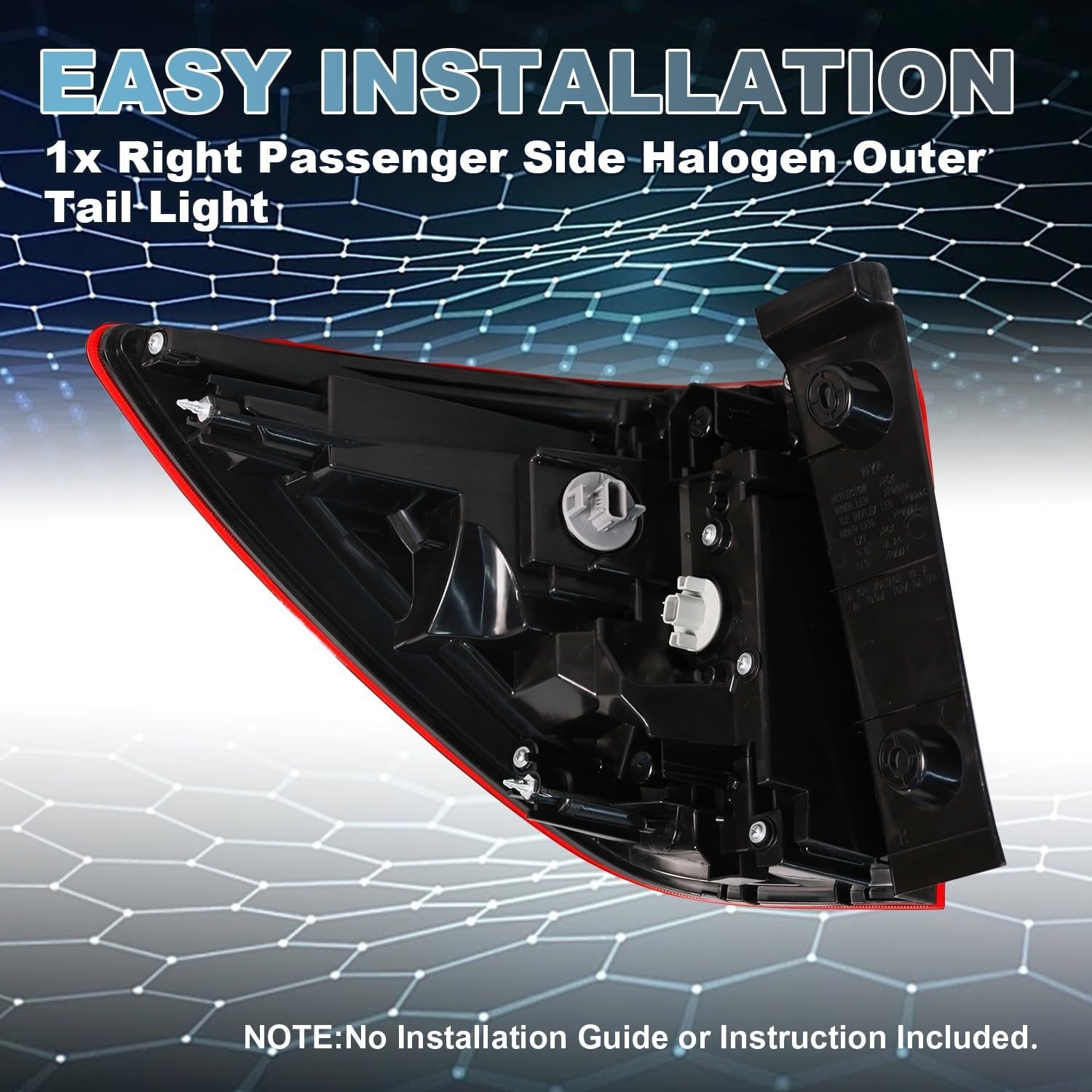 Right Tail Light 2019-2022 Honda HRV HR-V Replacement for 33502-T7W-A31 HO28051