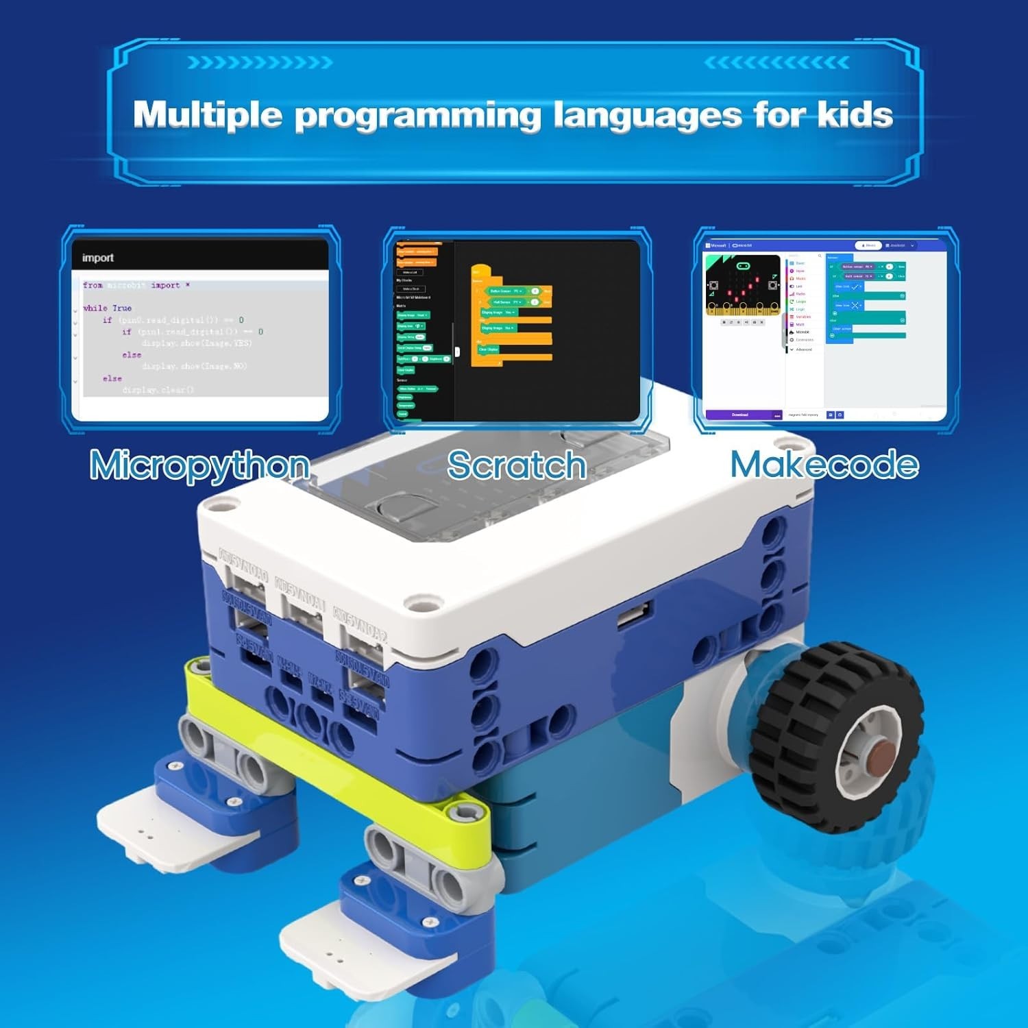 ICreateRobot Coding Robot Kit, 10-in-1 BBC Micro:bit Robotics Invertor Kit STEM