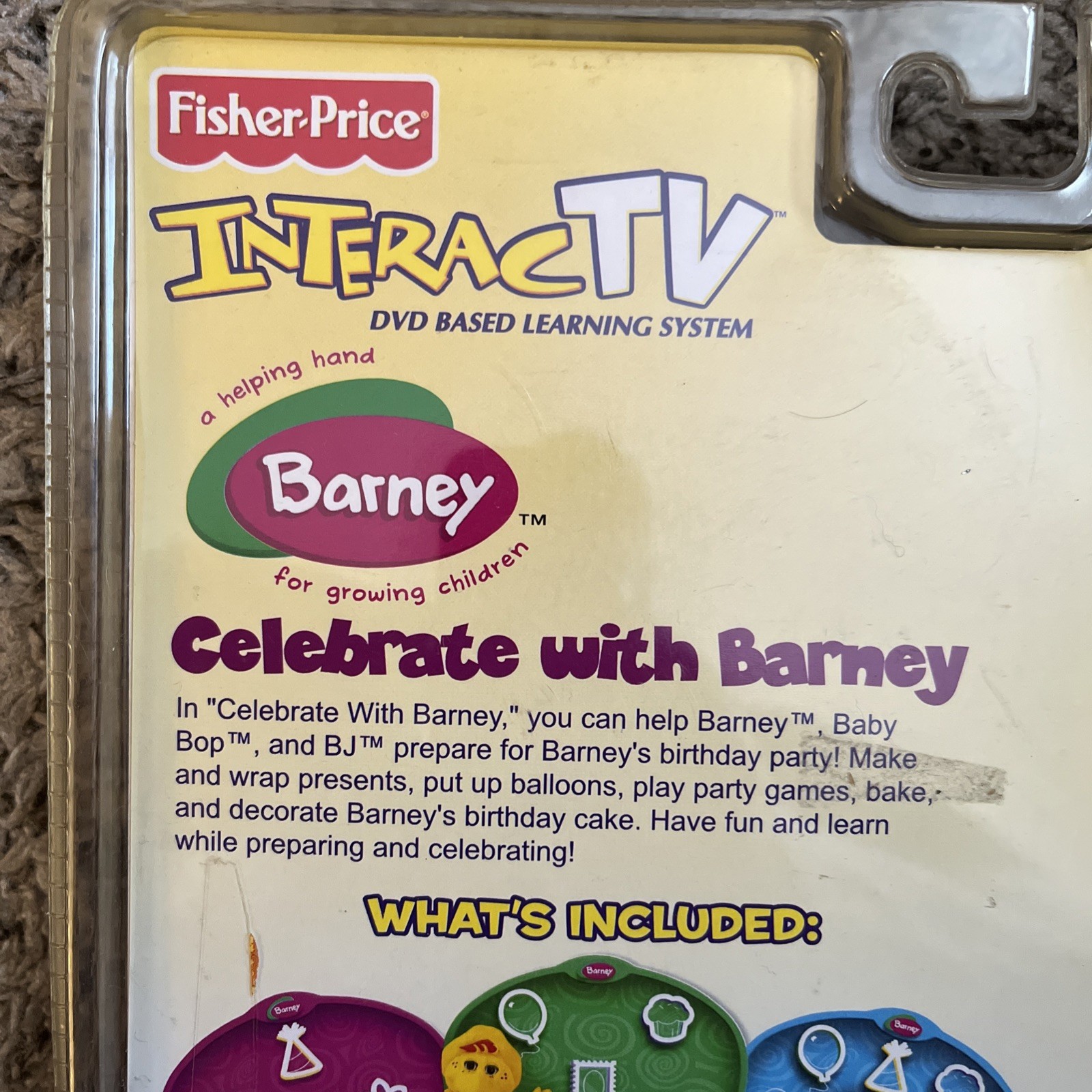 Fisher-Price InteracTV Celebrate With Barney Birthday 2004 Rare New DVD HiT