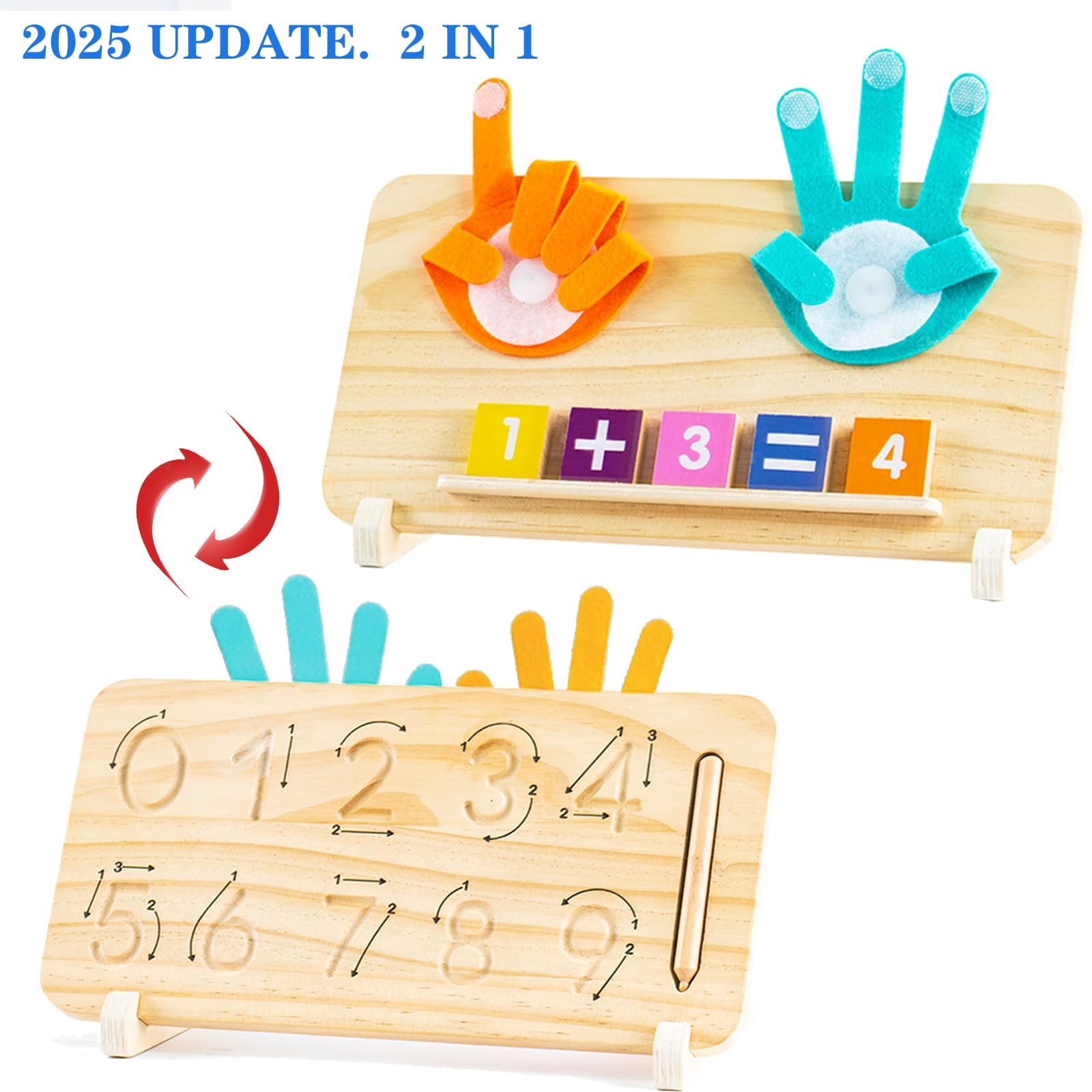 Montessori Toys for 3 4 5 Year Old,Double-Sided Preschool Blue, Orange