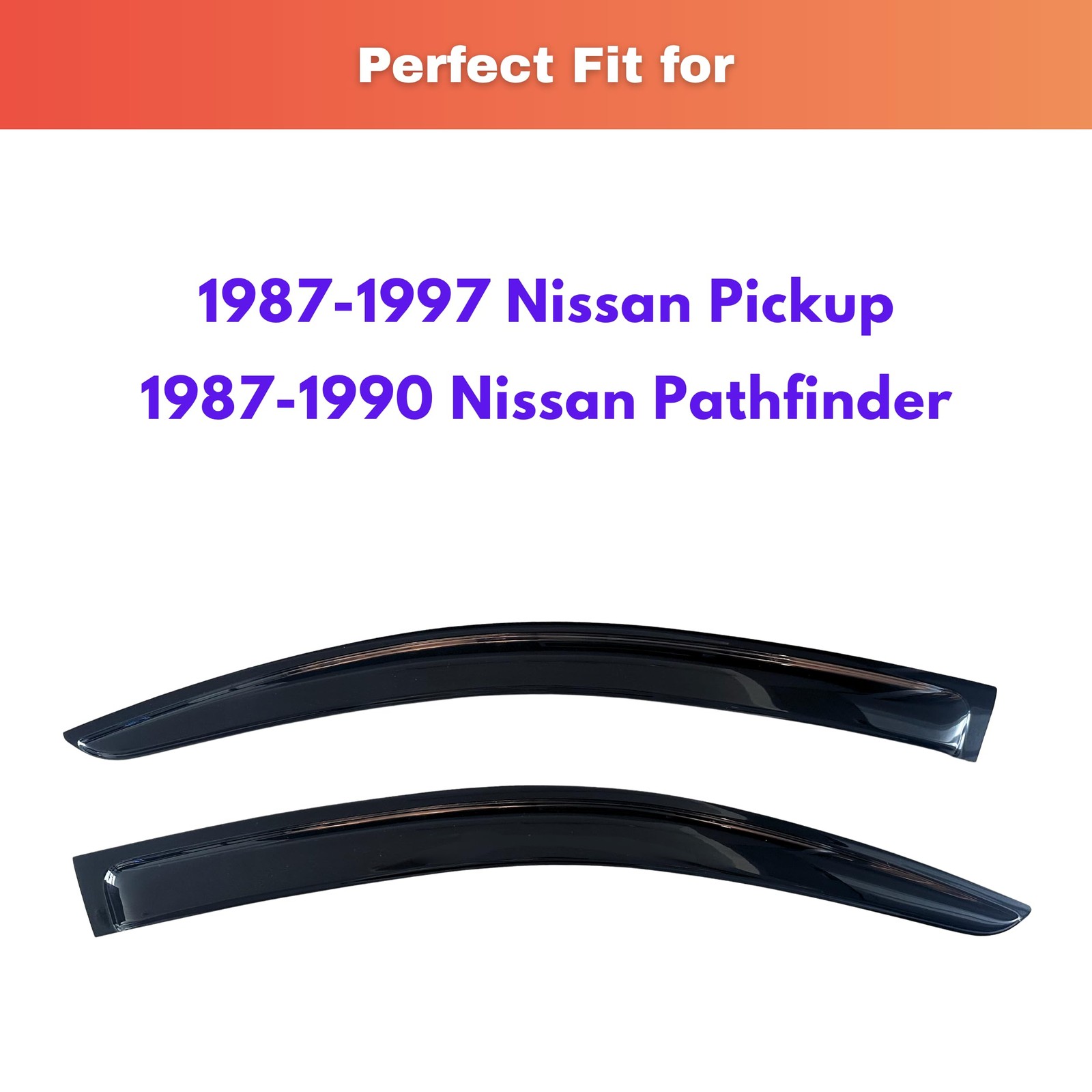 KPY Rain Guards Fit for 1987-1997 Pickup & 1987-1990 Pathfinder, Black