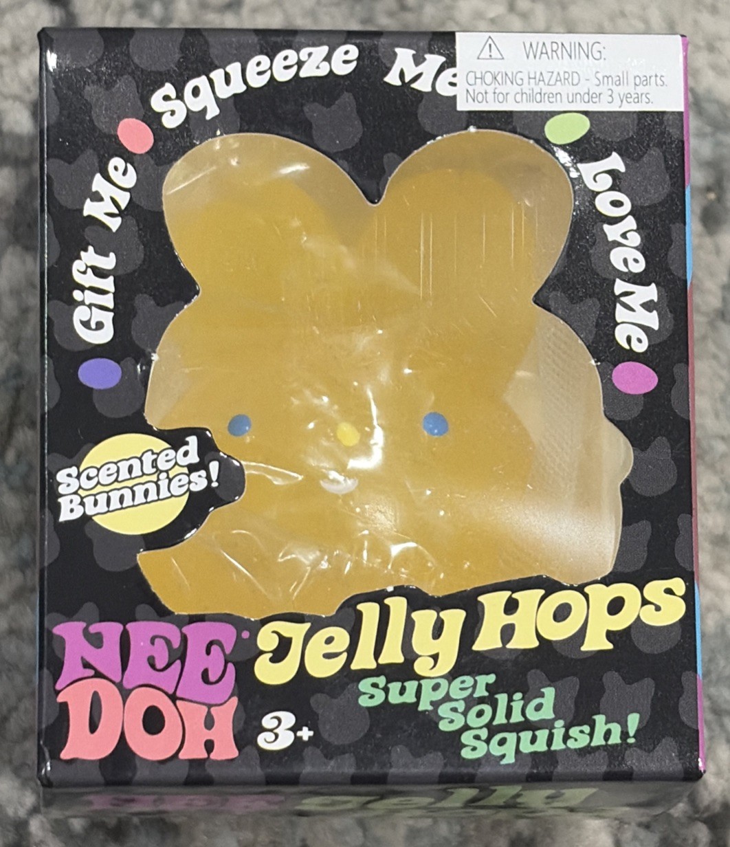 NeeDoh JellyHops Yellow Glitter Bunny Squish N Sniff Scented Squish Easter Bunny