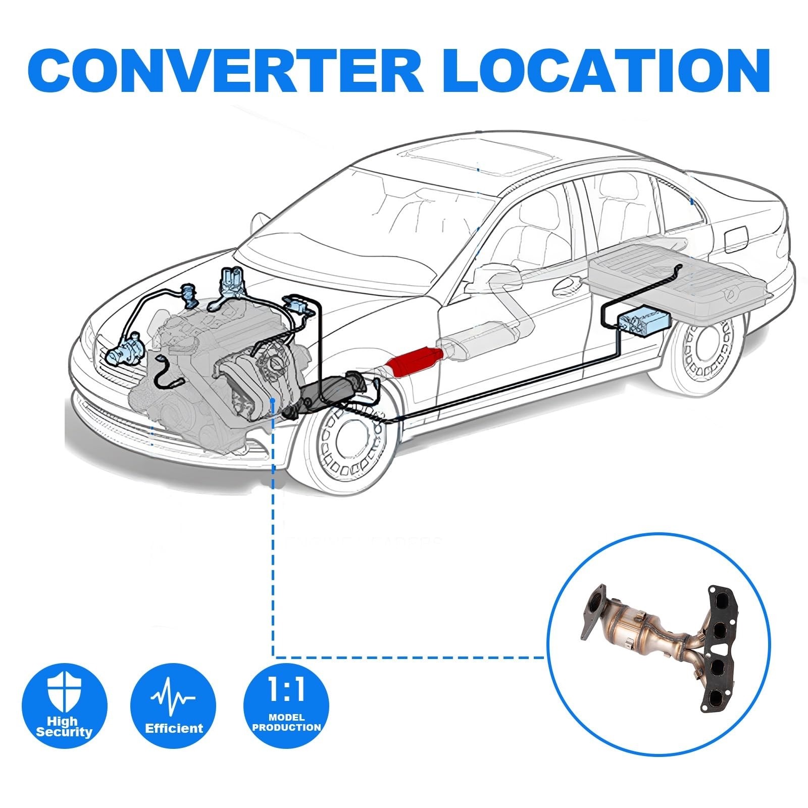 High Flow Front Catalytic Converter Kit Compatible Nissan Altima 2007-2013 NEW