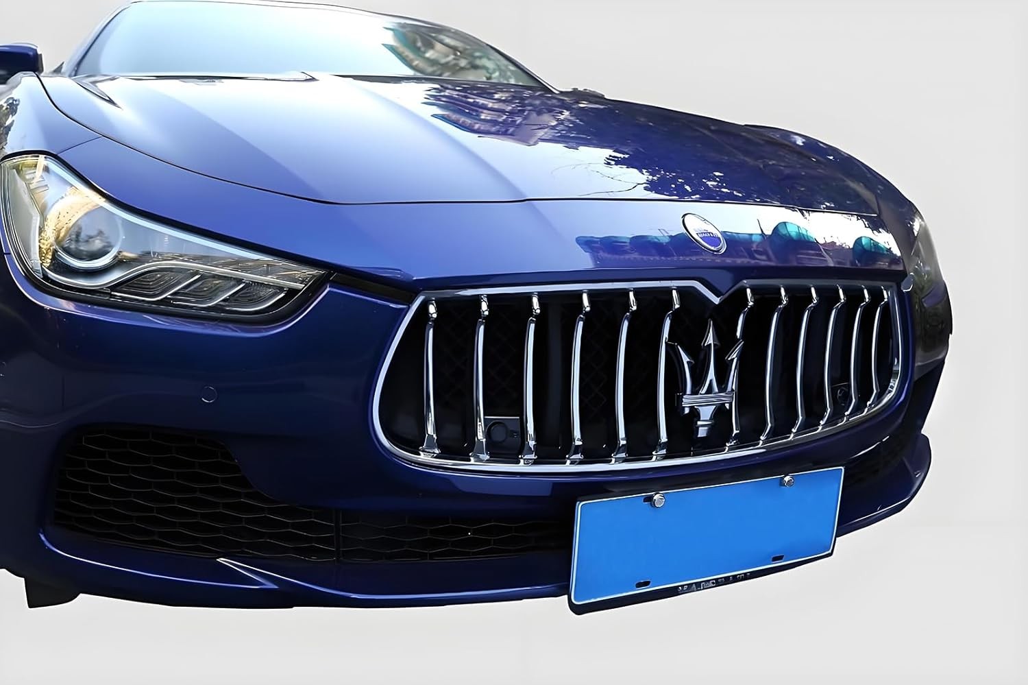 Front Grill Chrome Trim Compatible with Maserati Ghibli 2013 2014 2015 2016 2017