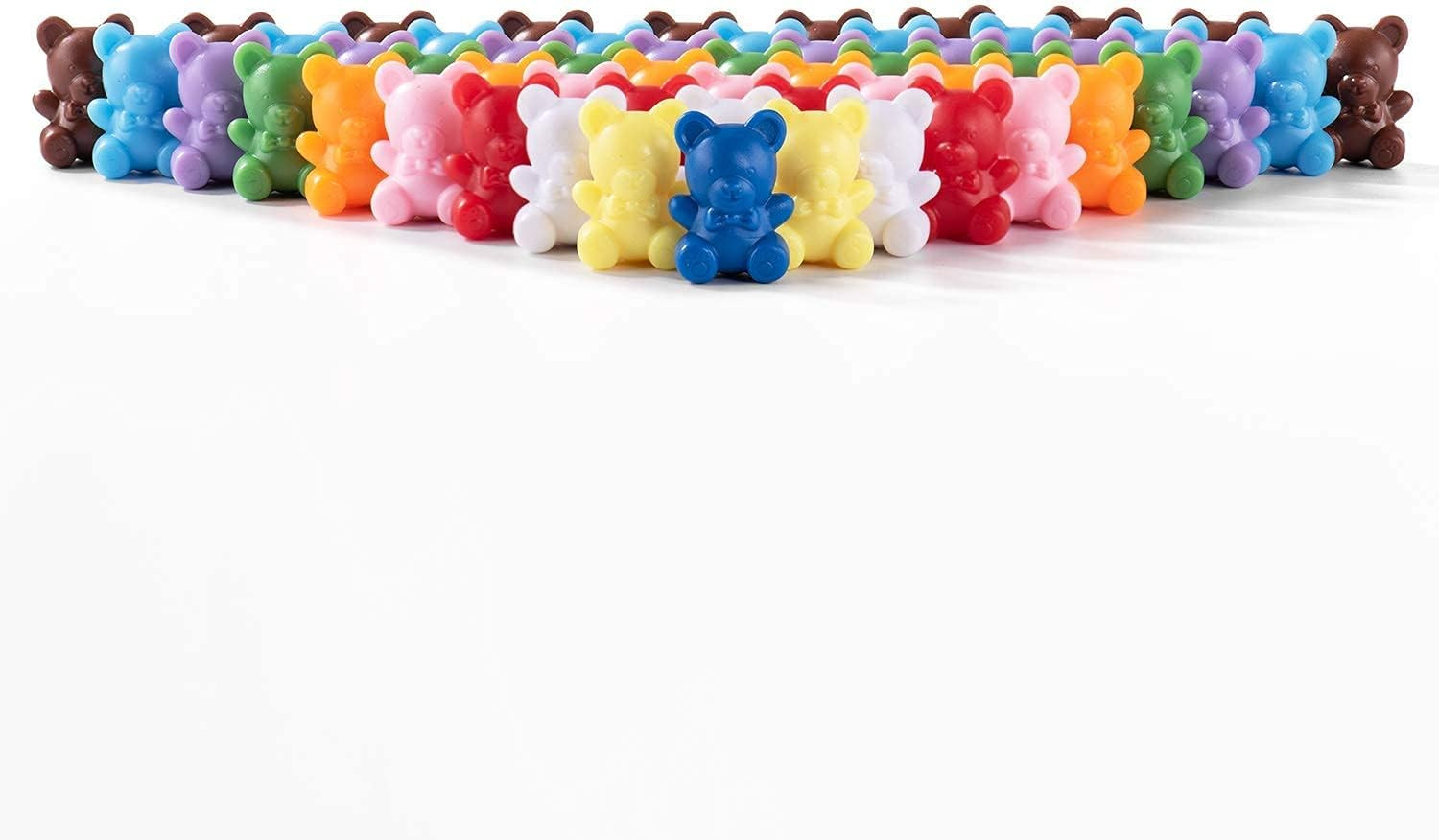 Rainbow Counting Bears Set of 60, 6 Colors Sorting Teddy Plastic Bears Math Mani