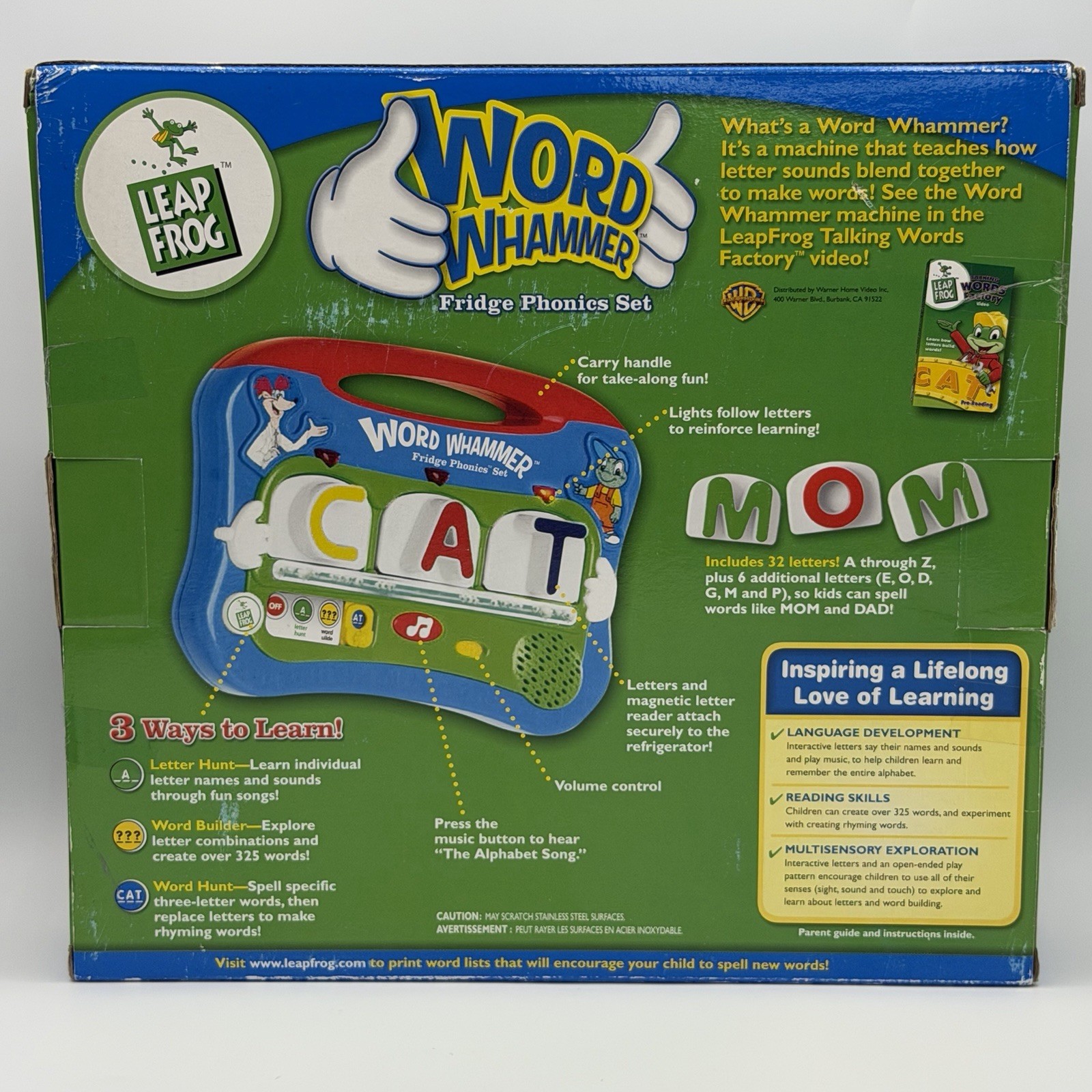 NEW Leap Frog Word Whammer Fridge Phonics Set 32 Magnetic Letters 325 Words Toy