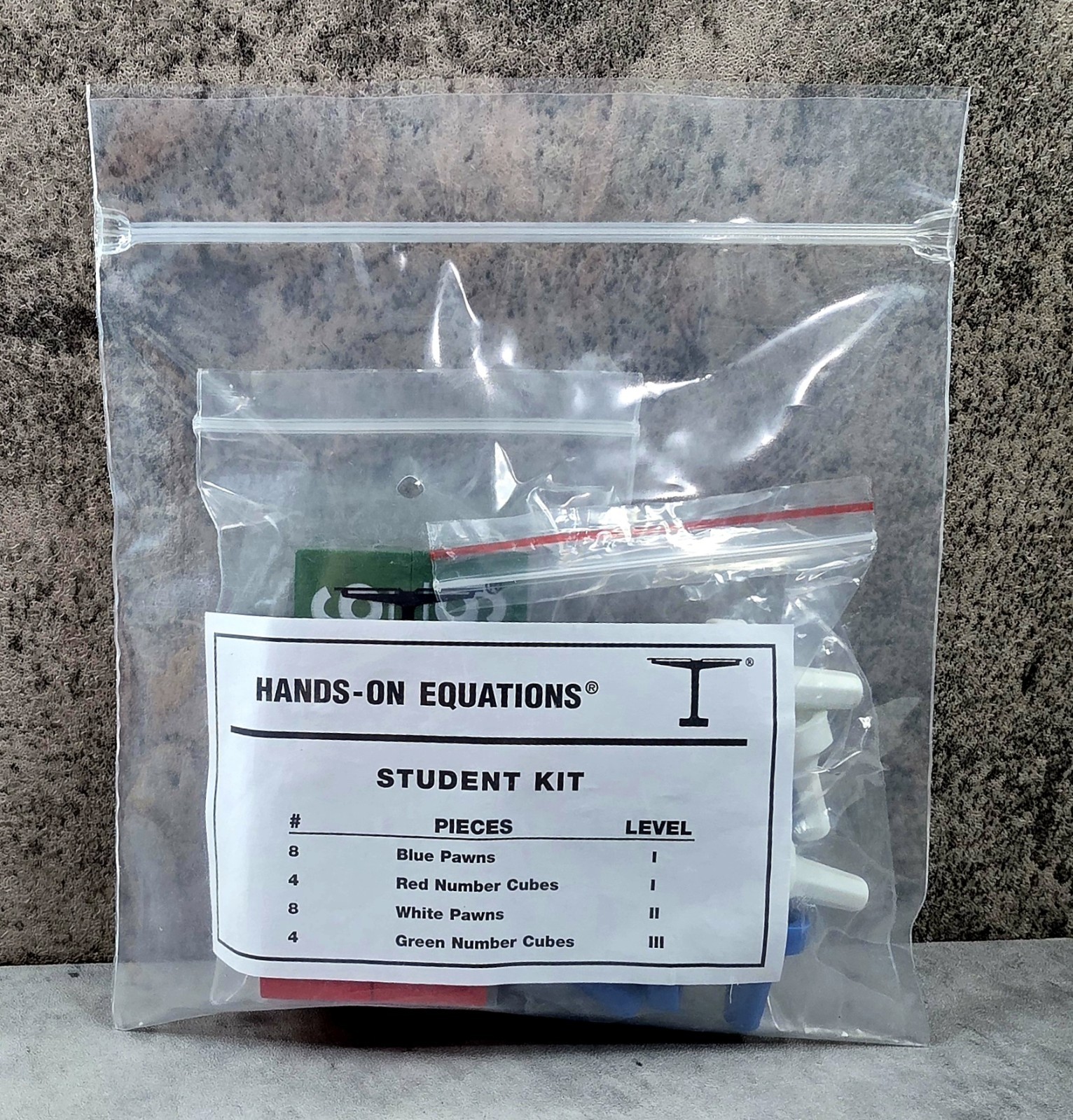 Hands-On Equations 24pc Student Kit for use w Hands-On Equations Math System NEW