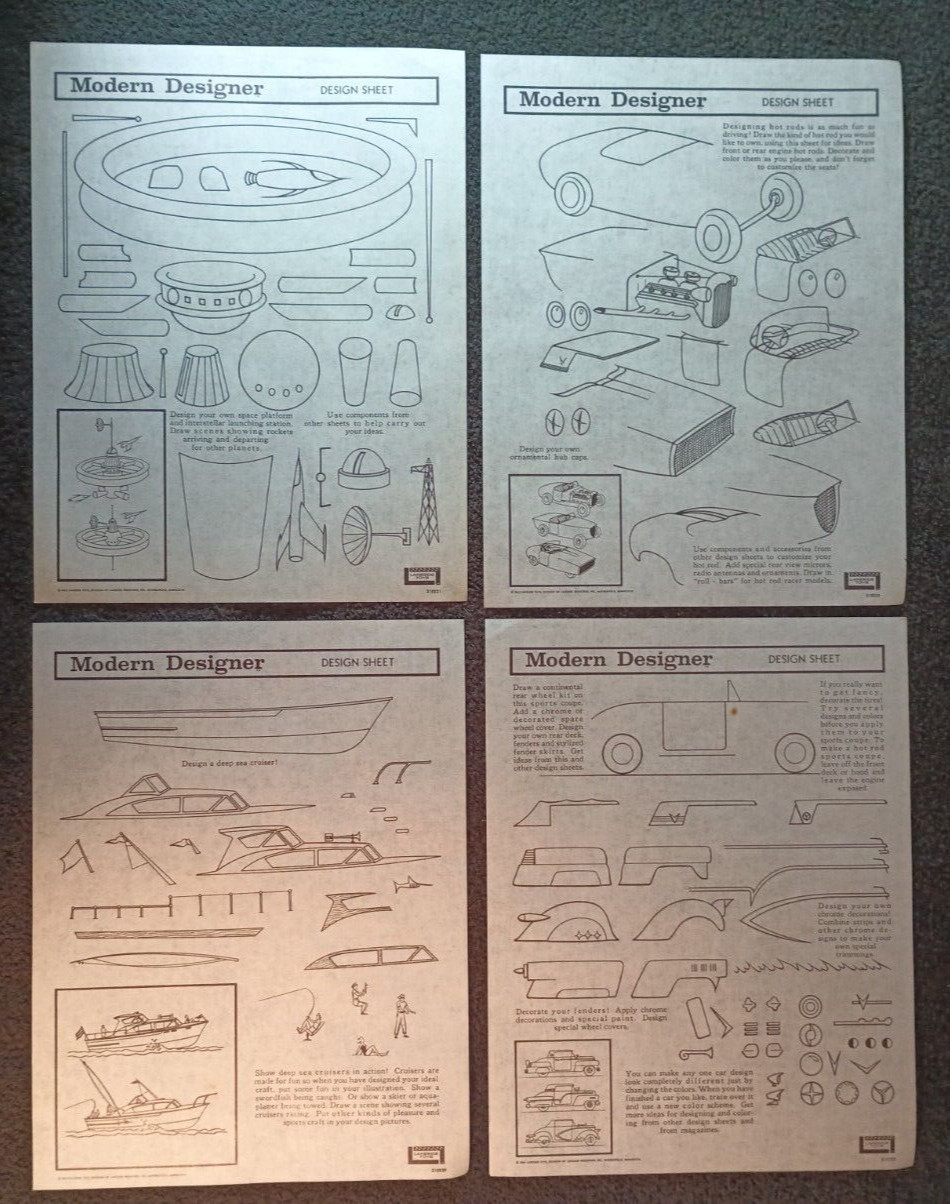1965 Modern Designer #8264 tracing transparencies 8 1/2 x 11 homeschooling art