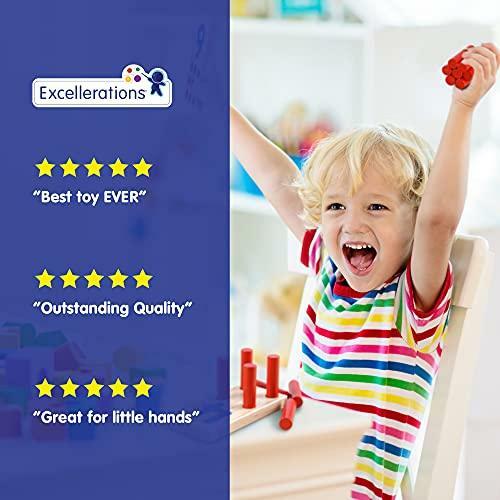 Peg Number Boards Wooden, Excellerations 2.5 x 5 inches, Counting Teaching Toy,