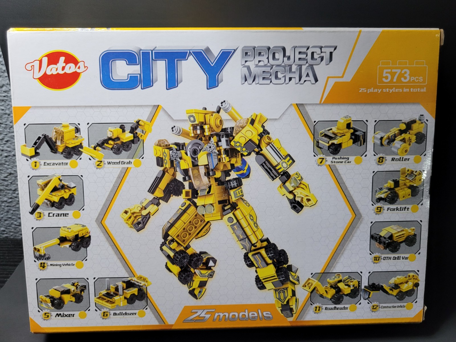 Vatos 1 To 25 CITY Project Mecha Building Brick Kids Toy 573 Pieces Sealed