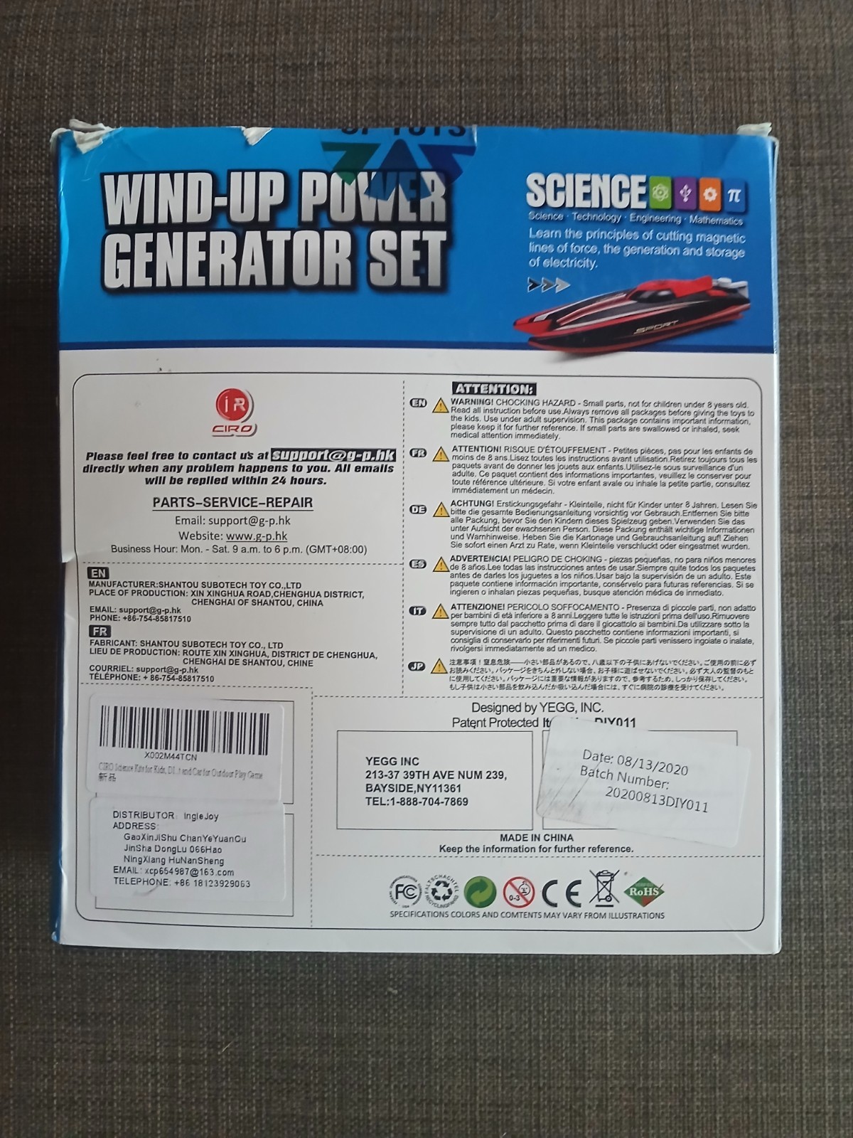 2in1 Race Car and Boat Wind up Power Generator 46 piece Set Ages 8 up Ciro ZC3
