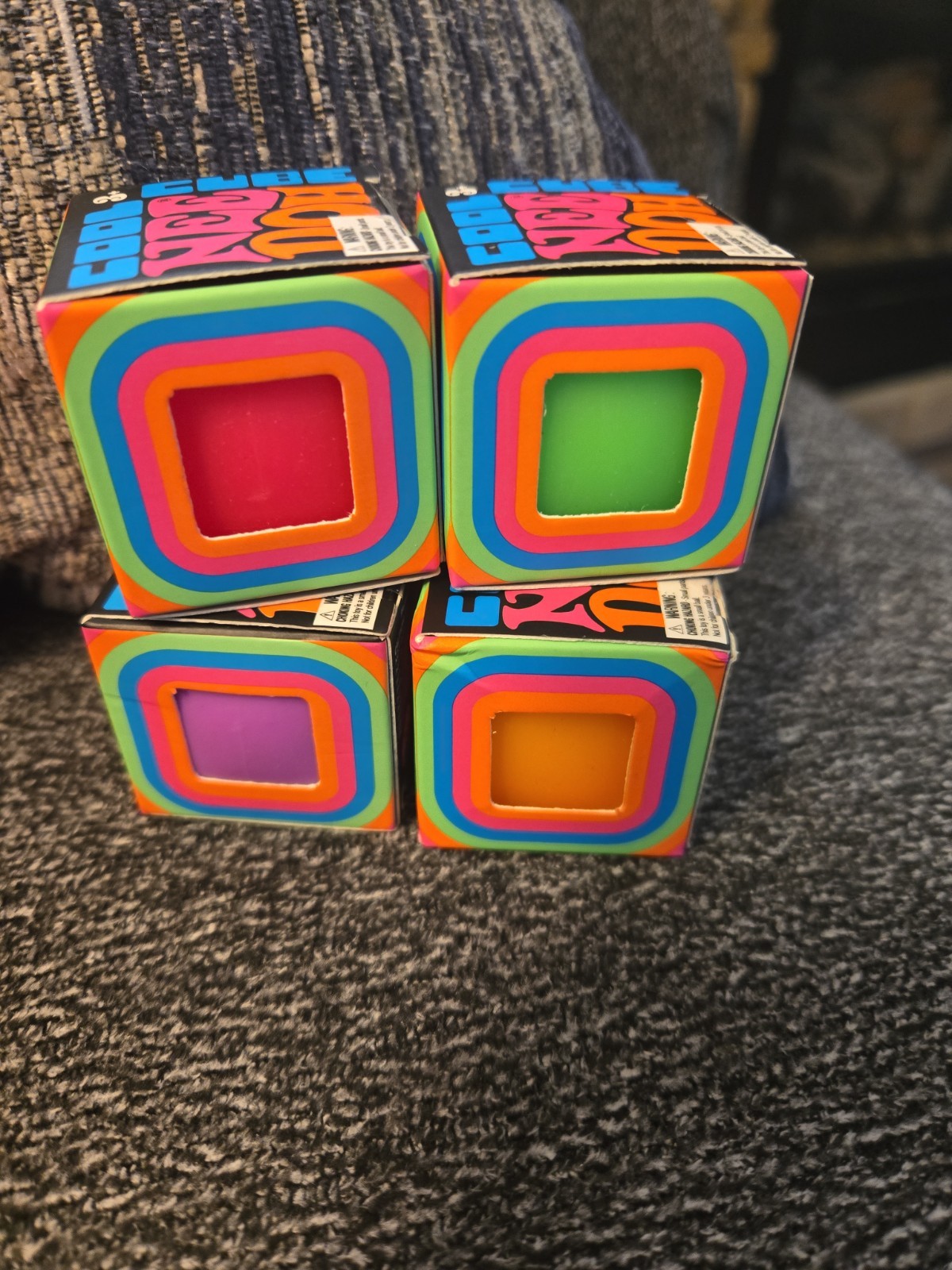 Needoh Teenie Cool Cube Stress Squishies Lot of 4 Colors, Authentic Shylling