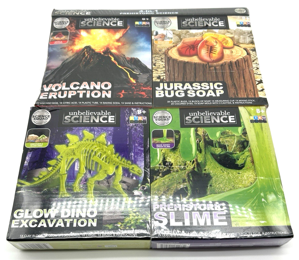 Unbelievable Science 4-in-1 Prehistoric Pack NEW SEALED Dinosaurs Jurassic