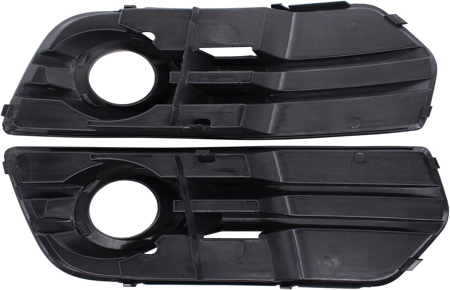 Pair Black Front Bumper Fog Light Grilles Cover Bezel Molding for Audi Q5 MK1