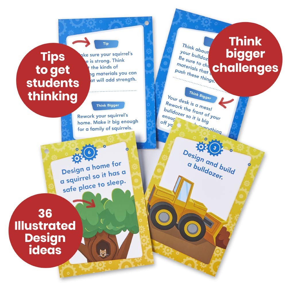 Hand2Mind Makerspace Task Cards Stem Learning Cards For Kids Grade K-2 36 Stem