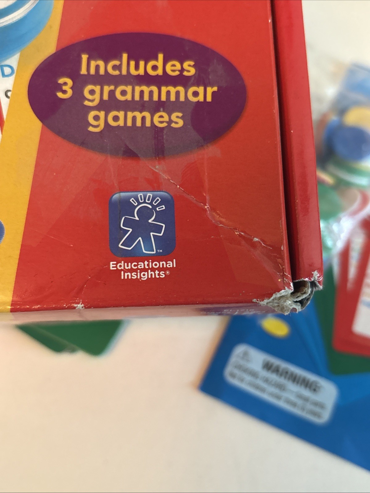 Speed Grammar Game by Educational Insights W/3 Grammar Games PREOWNED COMPLETE