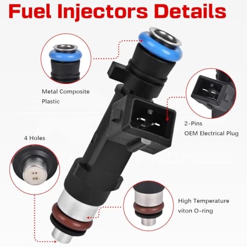 RLP Fuel Injectors Set of 4 Compatible with Chevy 2011-2015 Cruze 2016 Cruze