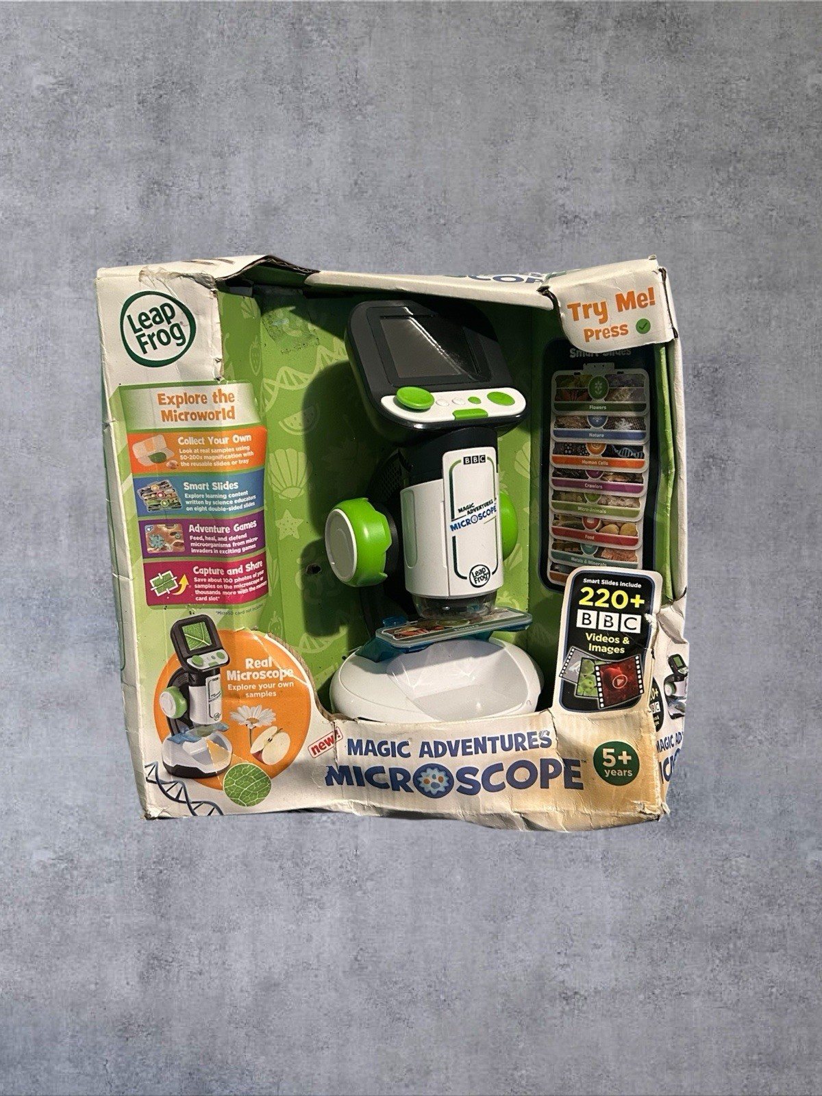 LeapFrog Magic Adventures Microscope BBC Interactive Learn – NEW But DAMAGED BOX