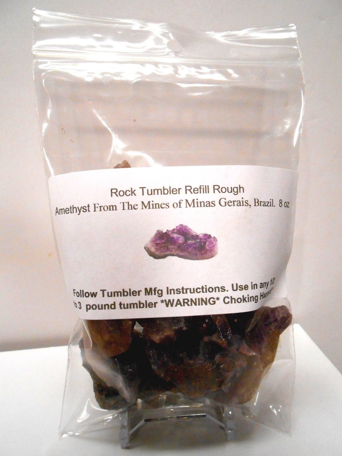 Rock Tumbler Gem Refill Kit Authentic Brazil Amethyst Crystal Rough-Rich Purp…