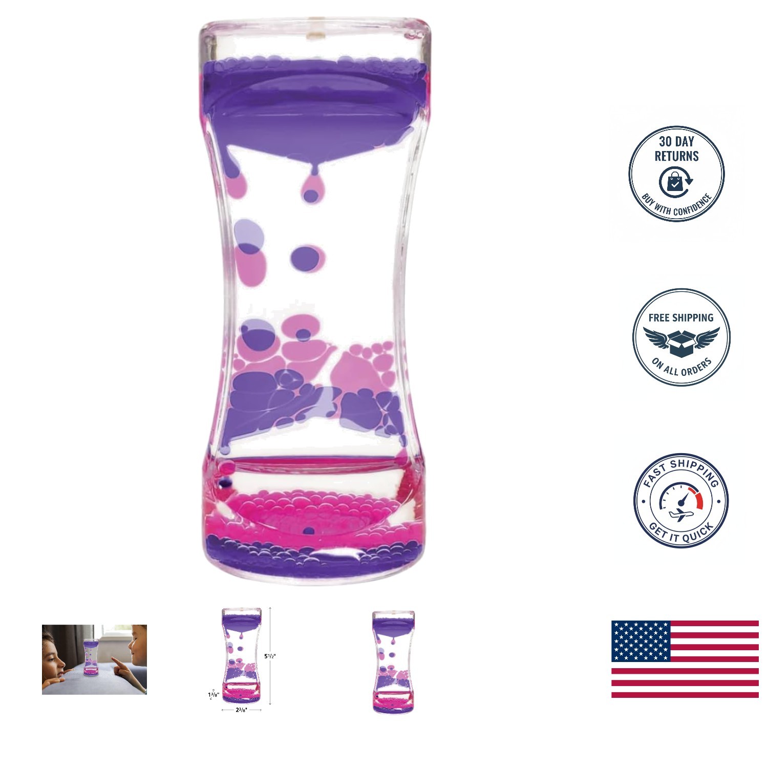 Purple & Pink Liquid Motion Bubbler – Mindfulness and Stress Relief For All Ages