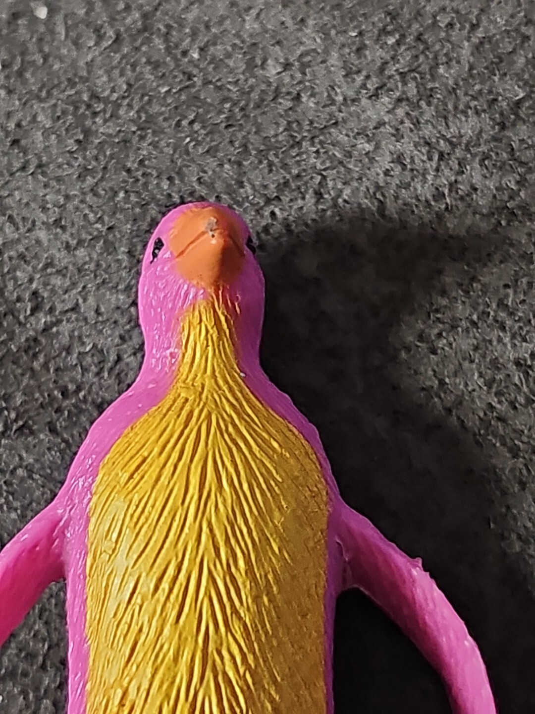 Unbranded Plastic Purple Yellow Penguin- 2.5 inches Tall