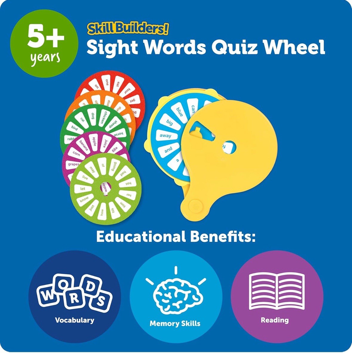 Learning Resources Spin And Learn Wheels Sight Words 350 Words Game New