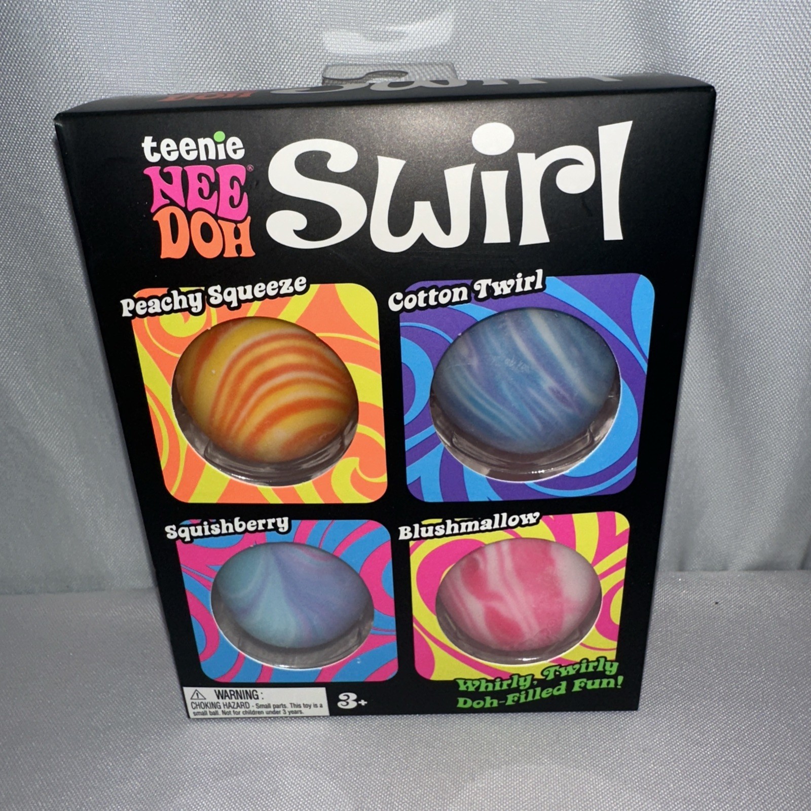 Teenie NeeDoh 4 Packs Nee Doh Swirl -Fuzz Balls & Hot Shots All Three Sets!