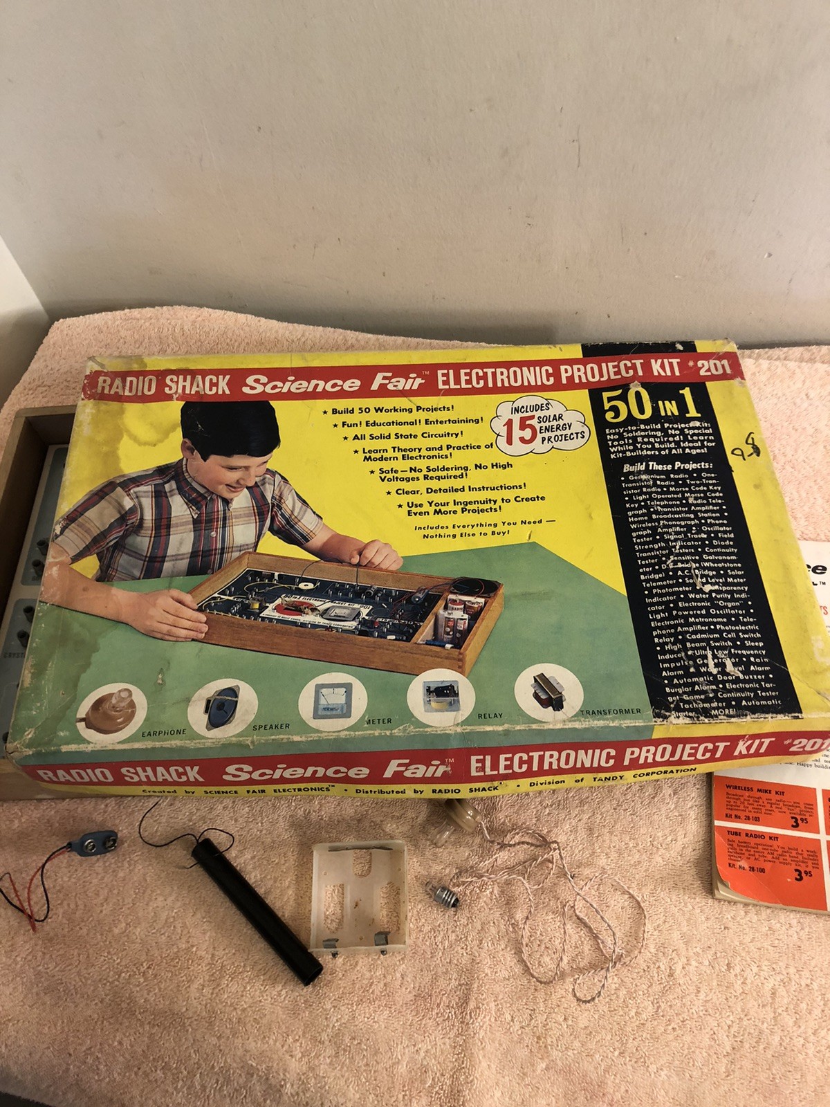 Vintage 1967 Radio Shack Science Fair Electronic Project Kit #201 Tested