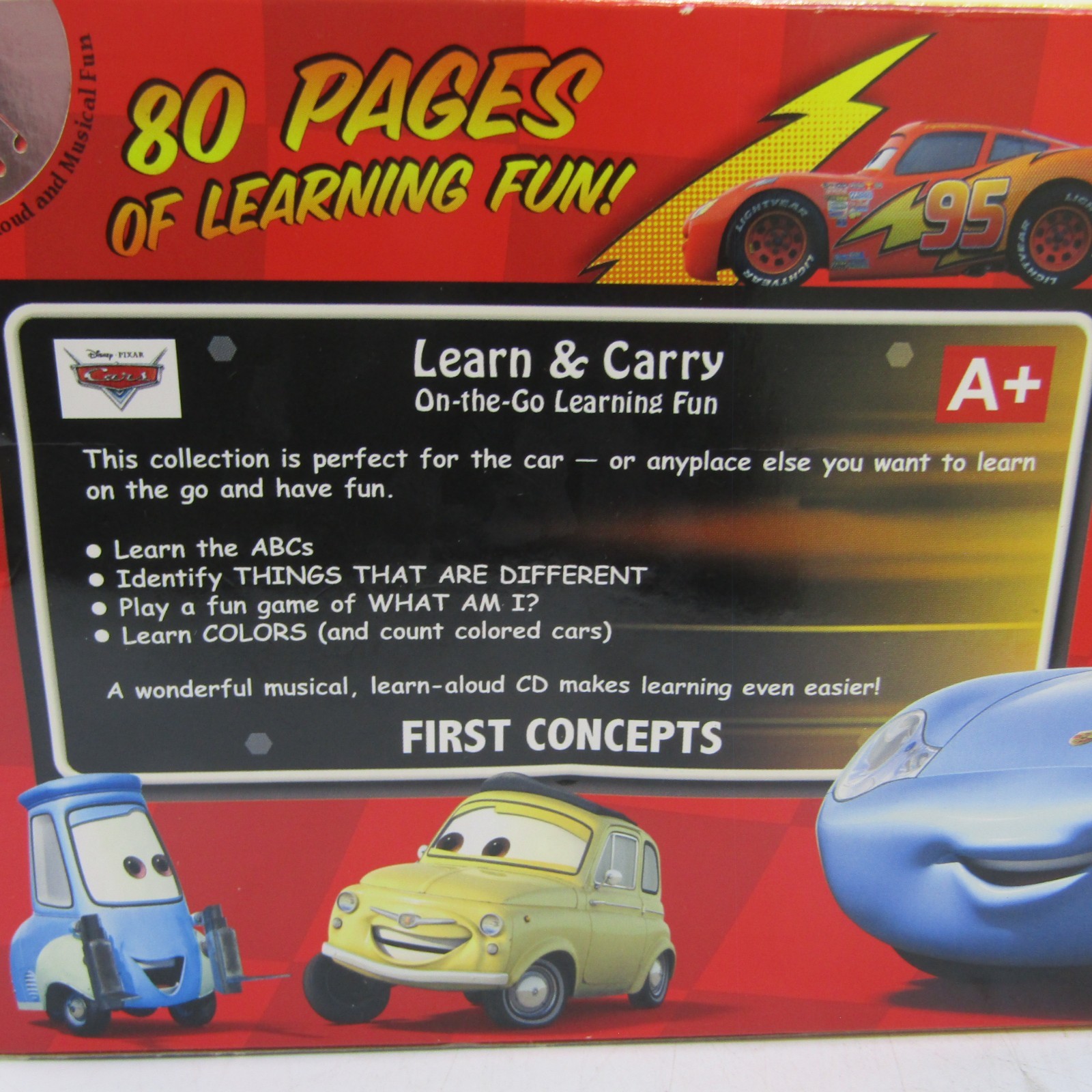 Disney Pixar Cars On the Road to Learning 4 book Learn & Carry Pack Audio
