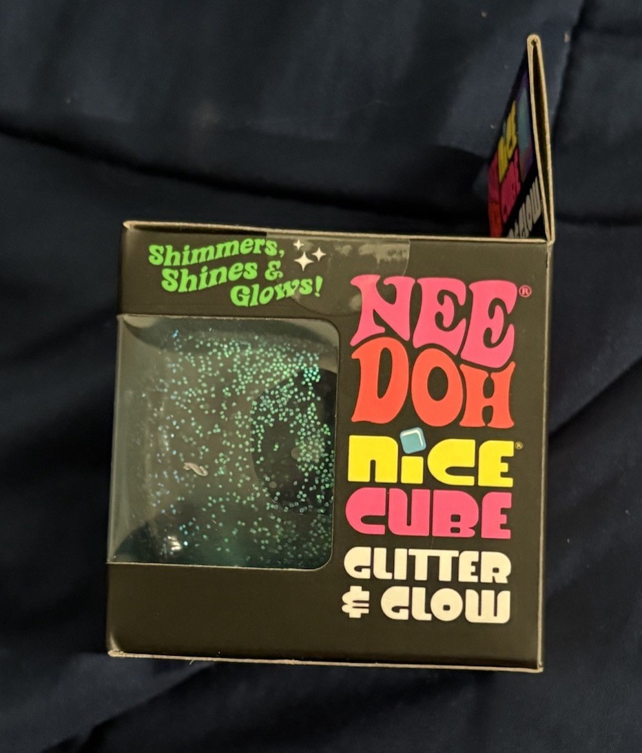 NeeDoh Blue Nice Cube Glitter and Glow Nee Doh Squishy New Never Opened & Sealed