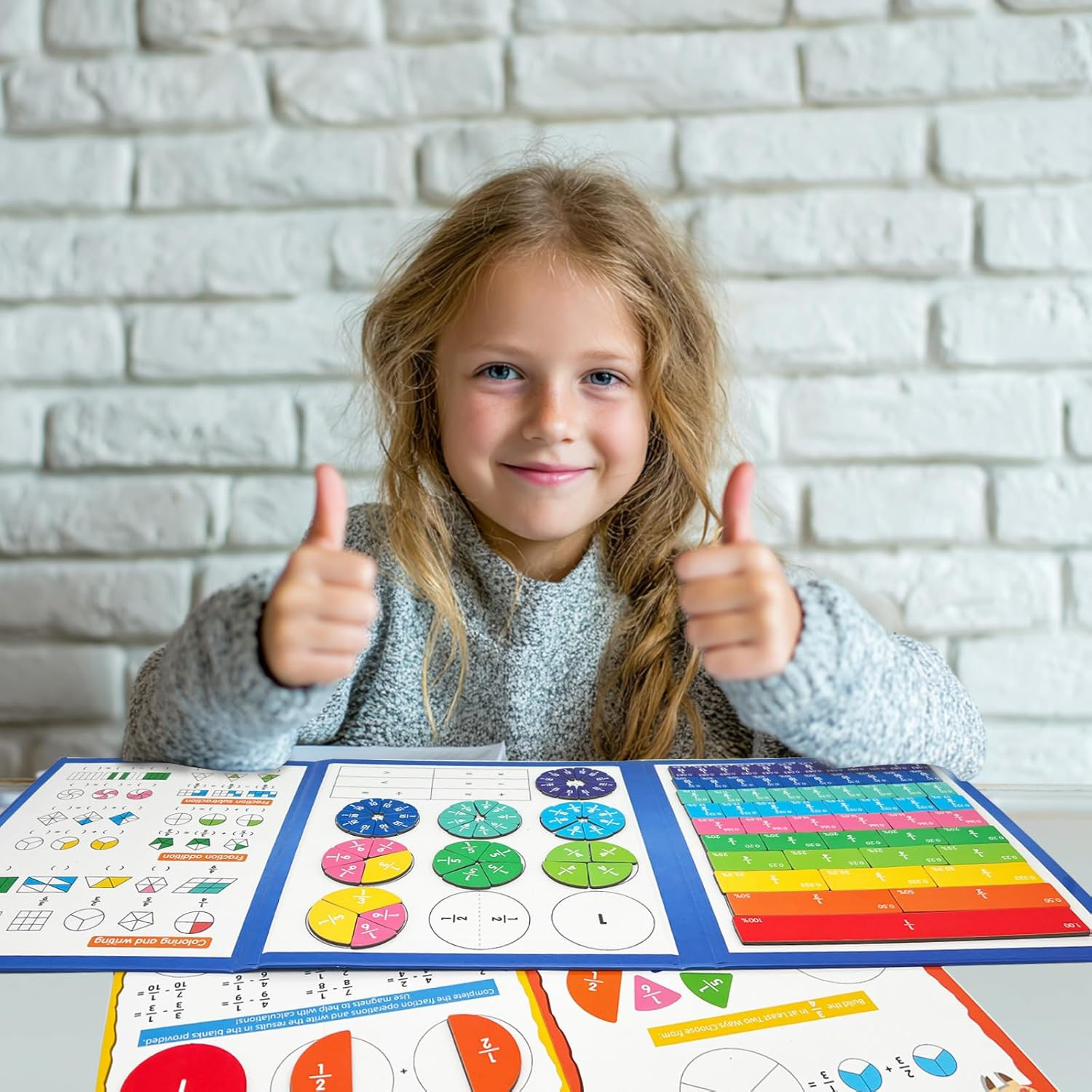 Montessori Magnetic Fraction Educational Puzzle Tiles & Circles Set Math 6 yrs u